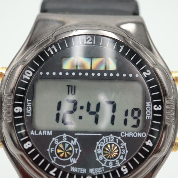 Vintage Digital Sports Watch 39mm Alarm Chrono Black Strap with New Battery - Picture 5 of 16